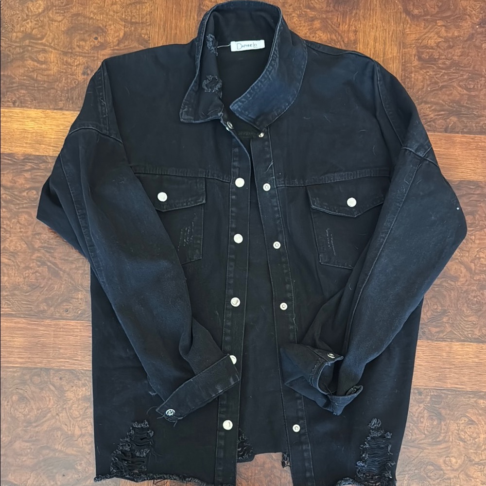 Divided Black Lightweight Shirt Jacket Classic Design